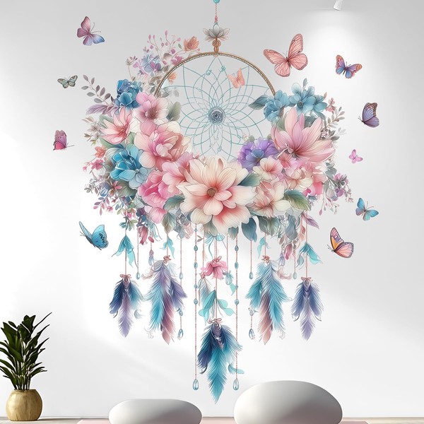VePret Large Boho Flowers Dream Cather Wall Decals Peel and