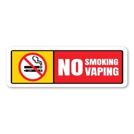 Magnet America No Smoking/No Vaping - Rectangle Design v2 - Magnet is 2.875" x 8.625" Made for Vehicles and Refrigerators