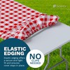 Sorfey Tablecloth -Fitted with Elastic, Vinyl with Flannel Back, Fits