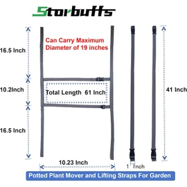 Potted Plant Mover and Lifting Straps for Garden, Landscaping Lifting Straps, Move Heavy Garden Objects: Flower Pots, Planters, Trees, Rocks,Pot Tool,Gray