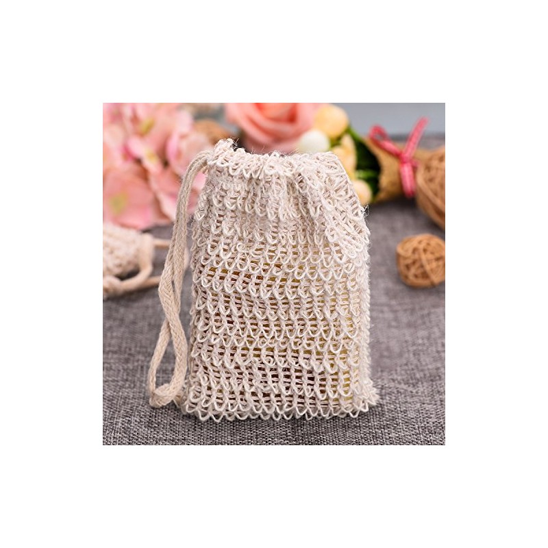 BBTO 10 Pack Exfoliating Natural Sisal Soap Bag Pouch Soap