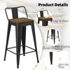 24 Inch Bar Stools Set of 4, Metal Stools for