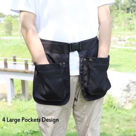 SUWEISUA Detachable Dog Trainer Treat Pouch, Large Pet Training Waist Zipper Bag, Dog Treat Training Pocket with Belt, Hands Free & Easy to Use, (2 Small Pocket)