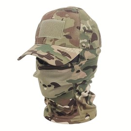 ski mask Tactical Balaclava Baseball Caps FullFace Mask Set Men Summer Snapback Sun HatOutdoor Hunting Camouflage Balaclava - Color: Desert Cp