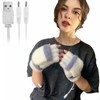1 Pair USB Heated Gloves Mitten Winter Warm Full Finger