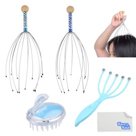 Scalp Massage Kit - 2x Scalp Scratcher, 1x Roller Ball Claw Massager and 1x Shampoo Massage Brush - Relaxes and Rejuvenates - Stimulates Blood Circulation - Keeps your Scalp Clean and Healthy