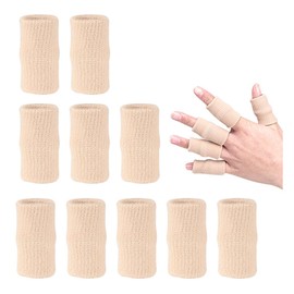 10-Pcs Finger Compression Sleeves – Breathable Support Brace for Finger Protection – Ideal for Basketball, Tennis, Cricket, Sports & Daily Use (Skin colour)