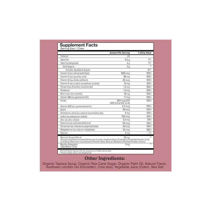 Masticables Multivitamínicos Chewsy Para Mujer Womens Multivitamin Chews, Immune Support,