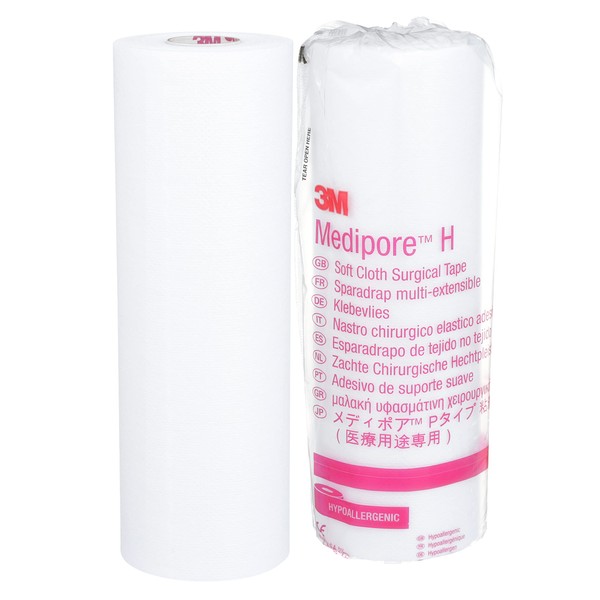 3M™ Medipore™ H Soft Cloth Surgical Tape 2868, 8 inch x 10 yard (20,3cm x 9,1m), 6 Rolls/Case