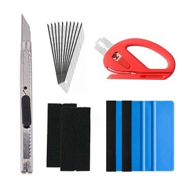 Car Wrap Vinyl Tools Kit,Vehicle Vinyl Wrap Window Tint Film Tool Kit,19 Film Wrapping Carbon Fibre Squeegee Safety Cutter - Includes Carbon Fibre Squeegees, Safety Cutter, and Bubble Remover