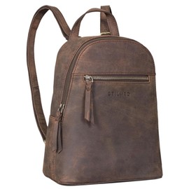 STILORD 'Amira Womens Backpack Purse Leather Small Vintage Backpack Shoulder Hand-Bag Purse City Shopping Rucksack Daypack Genuine leather, Colour:colorado - brown