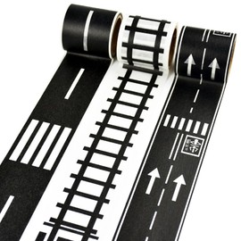 AGM65 Make Your Own Road Pattern Masking Tape, Set of 3, Road, Runway, Railway, Toy, Play, Interior