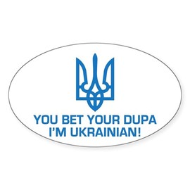 CafePress Funny Ukrainian Dupa Oval Car Bumper Sticker