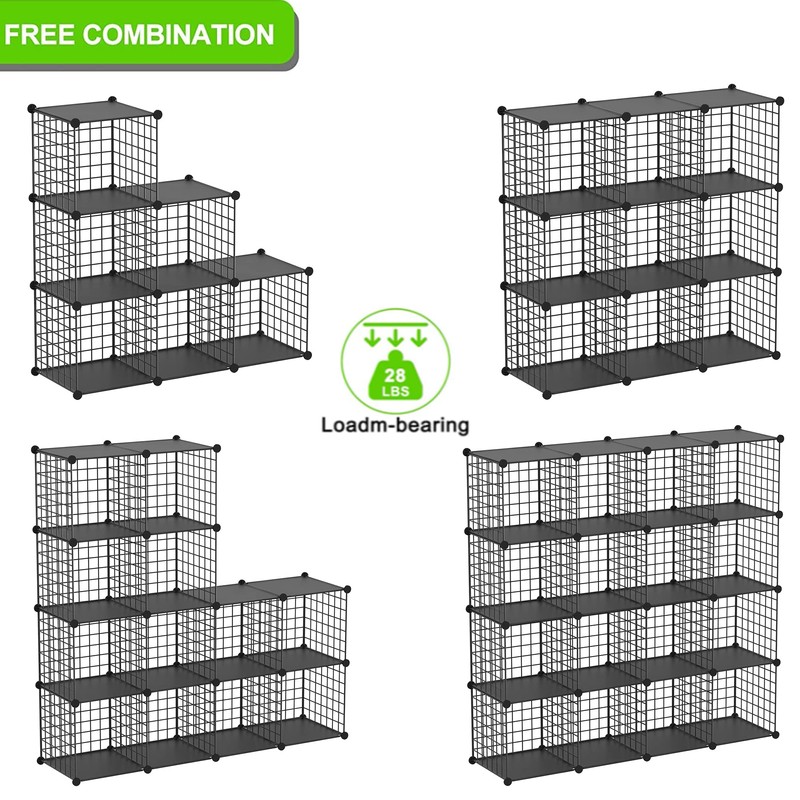 TUMUCUTE Wire Cube Storage Organizer, 20-Cube Metal Storage Shelves Bookshelf,