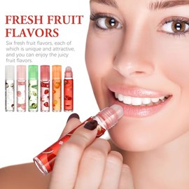 Ipetboom Brillo De Kissing Fruit Gloss - Juego De 6 Brillos De Con Sabor A Frutas Maquillaje De Brillante - Brillos De Con Sabor A Frutas Incoloros