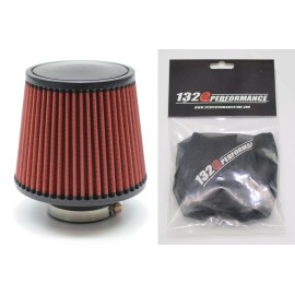 1320 Performance 2.75 inch Universal air filter + pre filter reusable short red