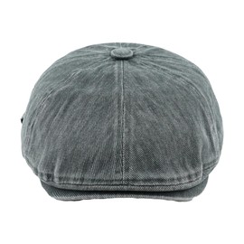KeepSa Men's Cotton Flat Cap Beret Cap Newsboy Style Hat, B24-Grey
