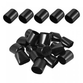 sourcing map 25 Pack 21 mm Protector Rubber End Caps Cover for Screw Furniture Pipe Black