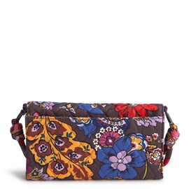Vera Bradley Women's Cotton Wildwood Wallet Crossbody, Colorful Bouquet