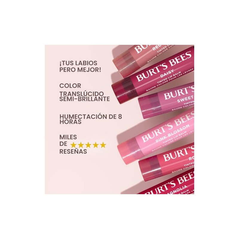 Bálsamo labial tintado natural Burt's Bees, Pink Blossom, 2 unidades