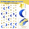 Patelai Glitter Star Moon Garland Banner Decor, 130 Feet Star