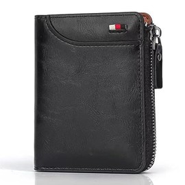 Carteras Para Caballero Con Cierre,Cartera Con Cierre Para Hombre,con RFID Protección,14 Espacios Para Tarjetas,con Cremallera,Ventana INE Visible,Regalo Ideal Para Cumpleaños Y Aniversarios