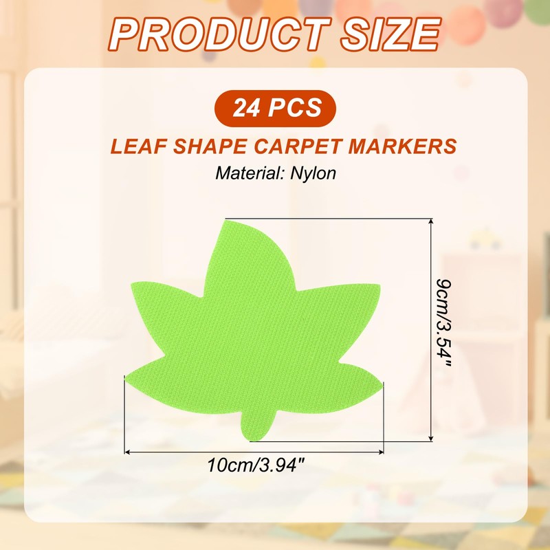 PATIKIL 4 Inch Carpet Spot Markers, 24Pcs Leaf Shape Floor