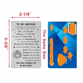 LGQDYMZ Brother Birthday Card Gifts from Sister - Big Little Brother Gifts - Funny Brother Birthday Wedding Graduation Wallet Card Gifts