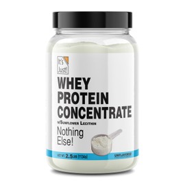 It's Just! It's Just! - 100% Whey Protein Concentrate, Made in USA, Premium WPC-80, No Added Flavors or Artificial Sweeteners (2.5 Pound, Unflavored)