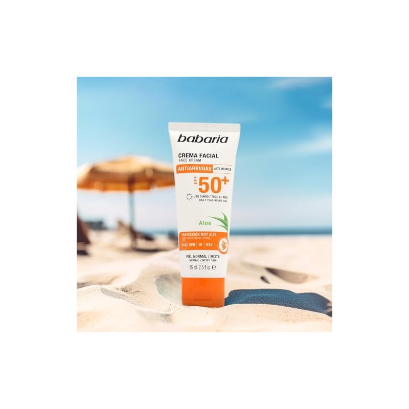 Babaria Crema Facial Solar Spf 50+ Aloe Vera