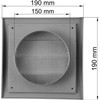 Vent Systems 150 mm (190 x 190) Grey Vent Cover