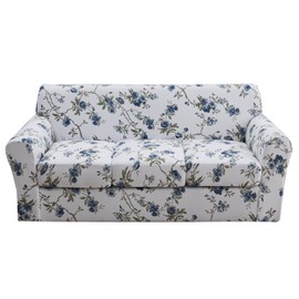 KRFOONN 4 Piece Printed Sofa Couch Cover for 3 Cushion Couches Stretch Sofa Slipcovers with 3 Separate Seat Cushion Covers Washable Furniture Protector with Elastic Bottom (Sofa, 51)