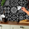 Tile Style Decals Tile Stickers for Bathroom and Kitchen (T1 - Black) | Mosaic Wall Tile Stickers for 15 x 15 cm Tiles | Decorative Tile Film for Bathroom and Kitchen (Pack of 24)