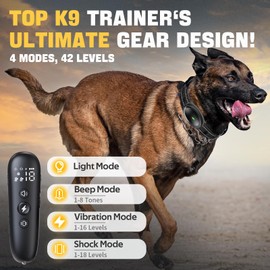 2024release Elite K9 Dog Training Collar with Remote - 3300ft Range Dog Shock Collar with 4 Training Modes, 42 Levels E Collar, IPX67 Waterproof, 180 Days Battery Life, Designed by Elite K9 Trainer
