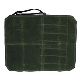 Waxed Canvas Knife Bag 7 Pocket Professional Foldable Chef Knife Roll Bag for Camping Barbecue Green