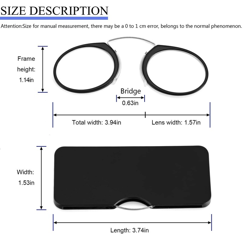 REAVEE Ultra Thin Armless Reading Glasses for Men Women, No