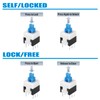 AUKENIEN 10 Value 112 Pieces DPDT Self-Locking Push Button Switch