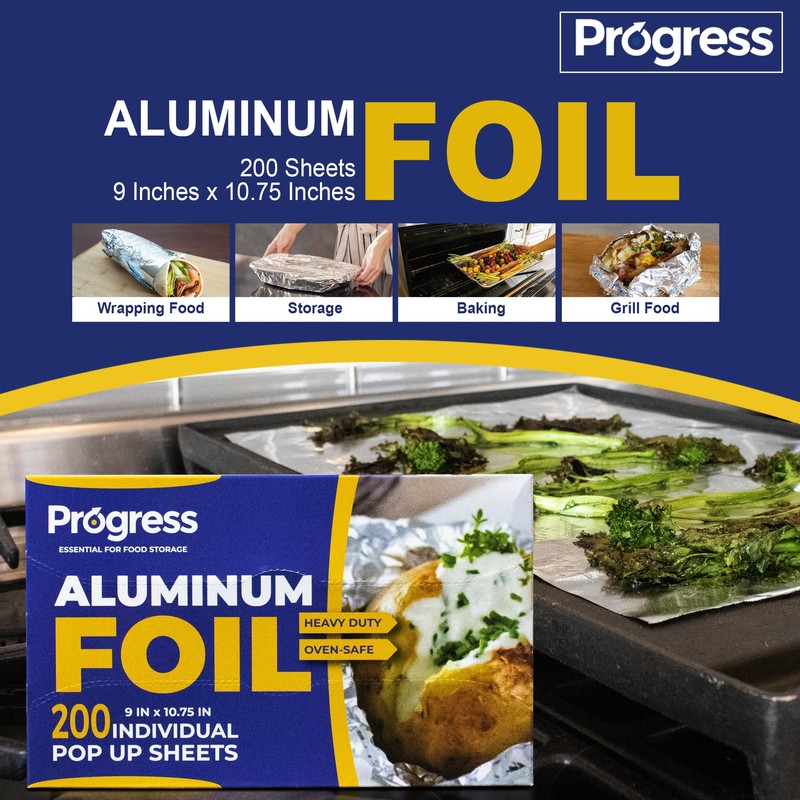 Pop-Up Aluminum Foil Wrap Sheets 9 x 10 3/4 Silver