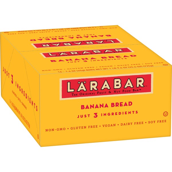 Larabar, Fruit & Nut Bar, Banana Bread, Gluten Free, Vegan (16 Bars)