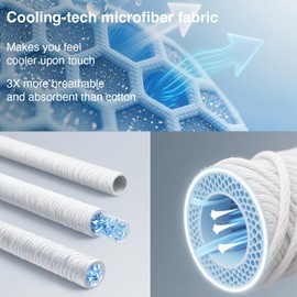 Vaulia Cooling Pillow Cases for Hot Sleepers, Cool Pillowcases for Night Sweats, Soft Silky Breathable Cold Pillow Covers Set of 2 Standard Size with Envelope Closure, White, 20x26 Inches