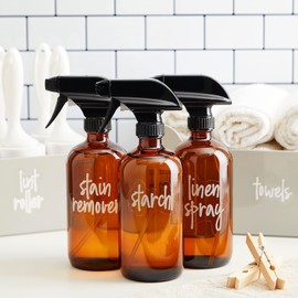 Talented Kitchen 141 Laundry Labels for Jars, Containers - Preprinted White Script Stickers for Linen Closet, Bathroom, Cleaning Supplies Organization (Water Resistant)