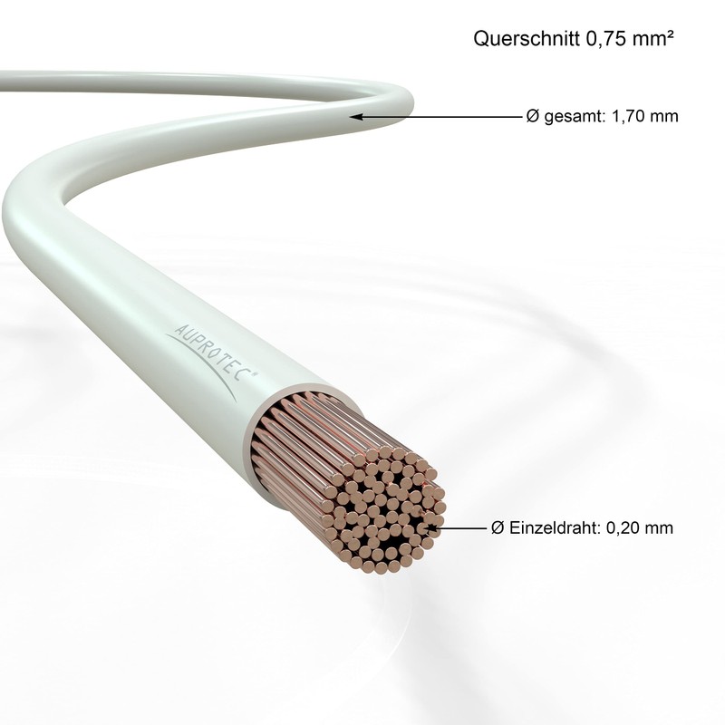 AUPROTEC FLRY-B Car Cable 0.75 mm² 25 m White