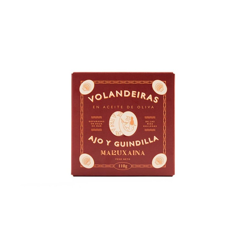 Maruxaina. Scallops in Spanish in Olive Oil, Garlic & Chili.