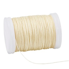PH PandaHall 0.5 mm Waxed Cord 130 Yards Wax Cord Twine Bead Cords Waxed Cord Antique White Wax Polyester Threads for Bracelets Necklaces Jewellery