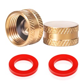 Litorange 2 Pcs Lead-free Brass Compression Blanking Nut, 1/2-inch BSP Blanking Cap for Washing Machine Hot, Cold, Central Heating Pipework, Compressed Air and Gas Applications