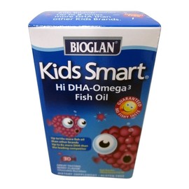 BioGlan Kids Smart Hi DHA Omega-3 Fish Oil, Chewable Burstlets, Berry 30 ea (3-pack)