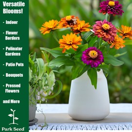 Park Seed Profusion Double Golden Zinnia Seeds - Pack of 100 Seeds, Award-Winning Double-Flowered Golden-Orange Blooms, Heat and Drought Tolerant, Perfect for Large Plantings and Borders