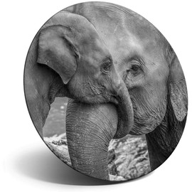 Destination Vinyl ltd Magnet for Refrigerator, Fridge BW - Cute Elephants Family Animal for Office, Cabinet and Whiteboard, Magnetic Stickers, 39506