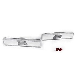 USR 87-92 Mk3 Supra Rear Side Marker Lights - Clear Rear Bumper Sidemarkers Lamps Set (Left + Right) Compatible with 1987-1992 Toyota Supra Mk.III MA70 Chassis (JDM Style Clear Lens, Bulbs Included)