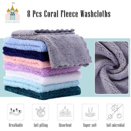 Cute Castle 2 Pack Hooded Baby Towel Rayon Made from Bamboo with 8 Washcloths - Soft Bath Towel for Bathtub for Babie, Newborn, Infant, Natural Baby Stuff Towel (Bear and Chicken)